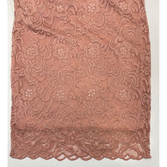 AMBIANCE Stretch Lace Body-Con Off Shoulder Sheath Dress 1X Rose Above Knee EUC - Picture 5 of 16